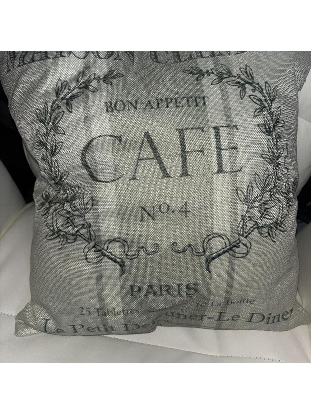 Decorative Paris Cafe Print Throw Pillow
